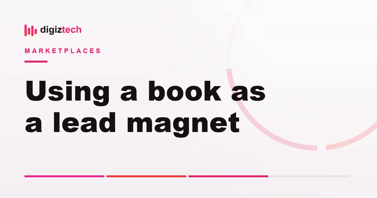 book as lead magnet - Flat illustration of a book, a funnel and an envelope