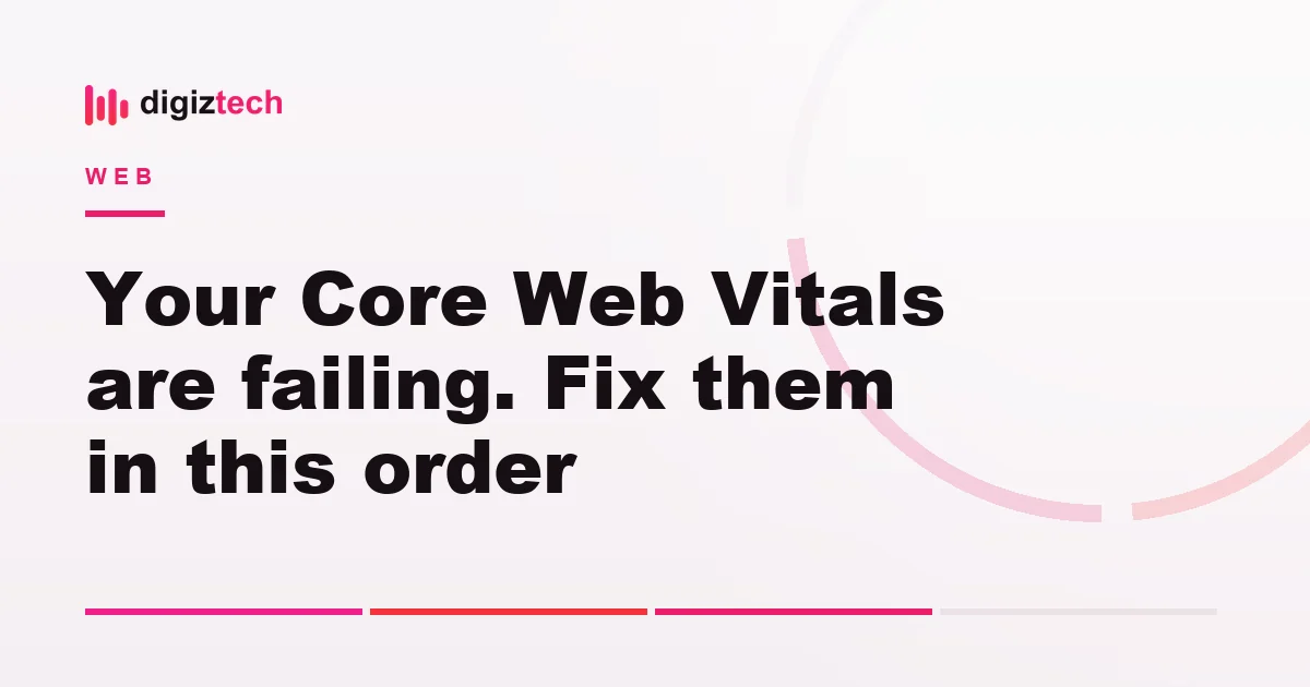 core web vitals fix - Flat illustration of a speedometer, a browser window and a stopwatch