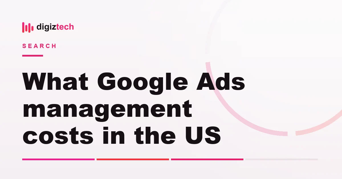 google ads management cost - Flat illustration of a pie chart, dollar coins and a line graph card