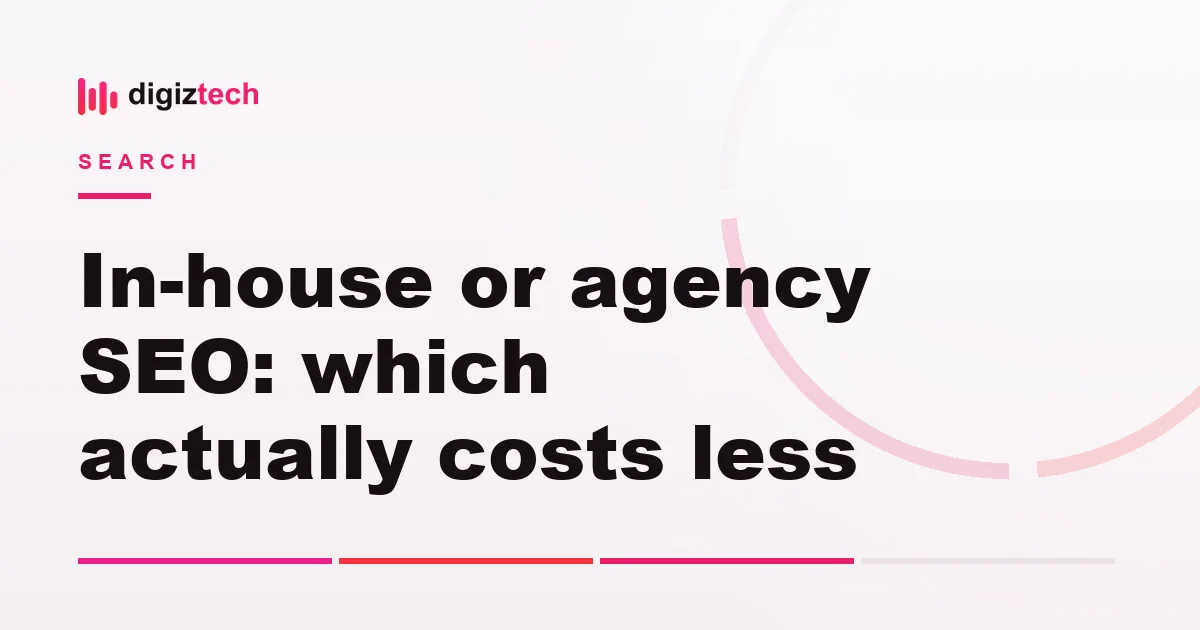 in house vs agency seo - Flat illustration of two desks and a balance scale