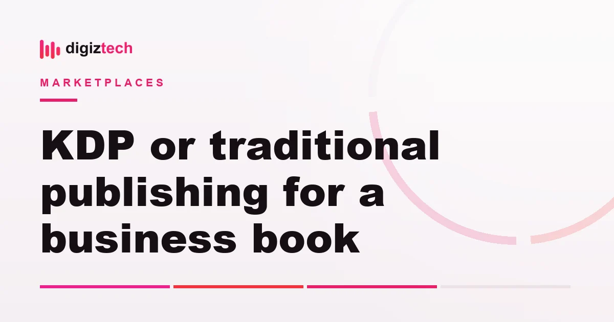kdp vs traditional publishing - Flat illustration of two books and a balance scale