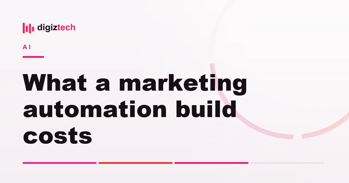marketing automation cost - Flat illustration of connected workflow nodes, a gear and a stack of coins