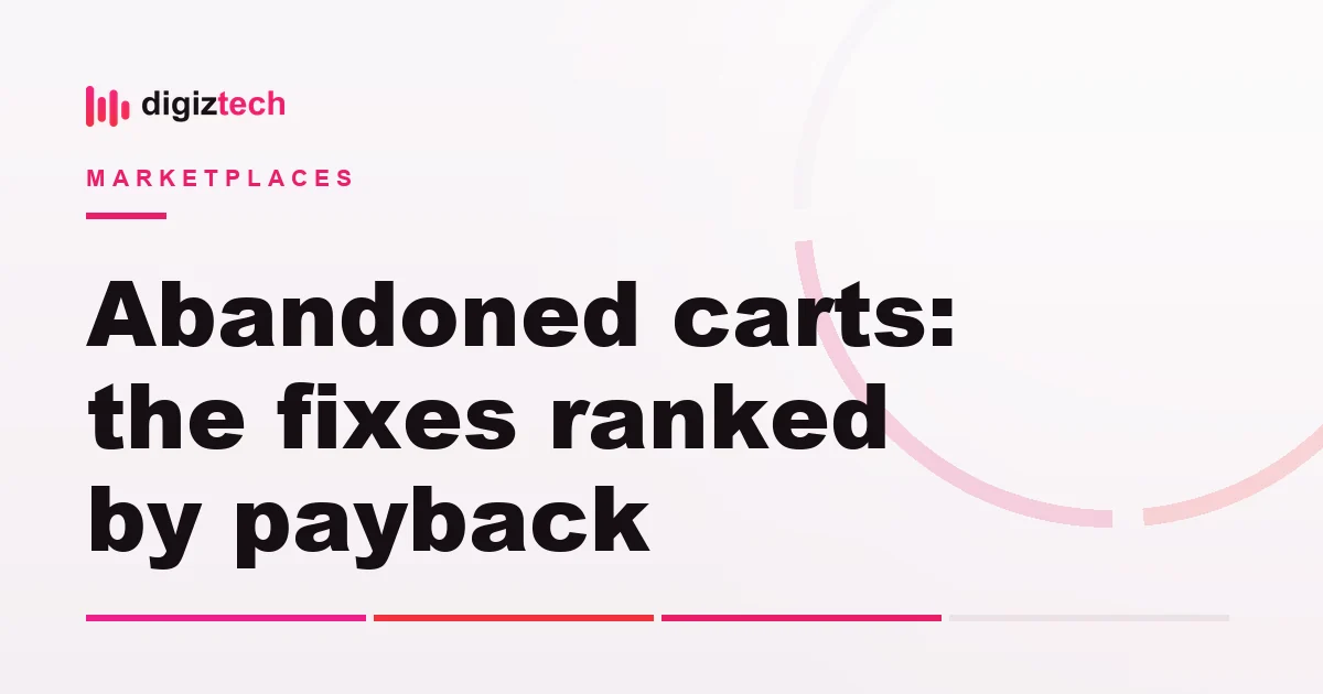 reduce cart abandonment - Flat illustration of a shopping trolley, a funnel and a clock