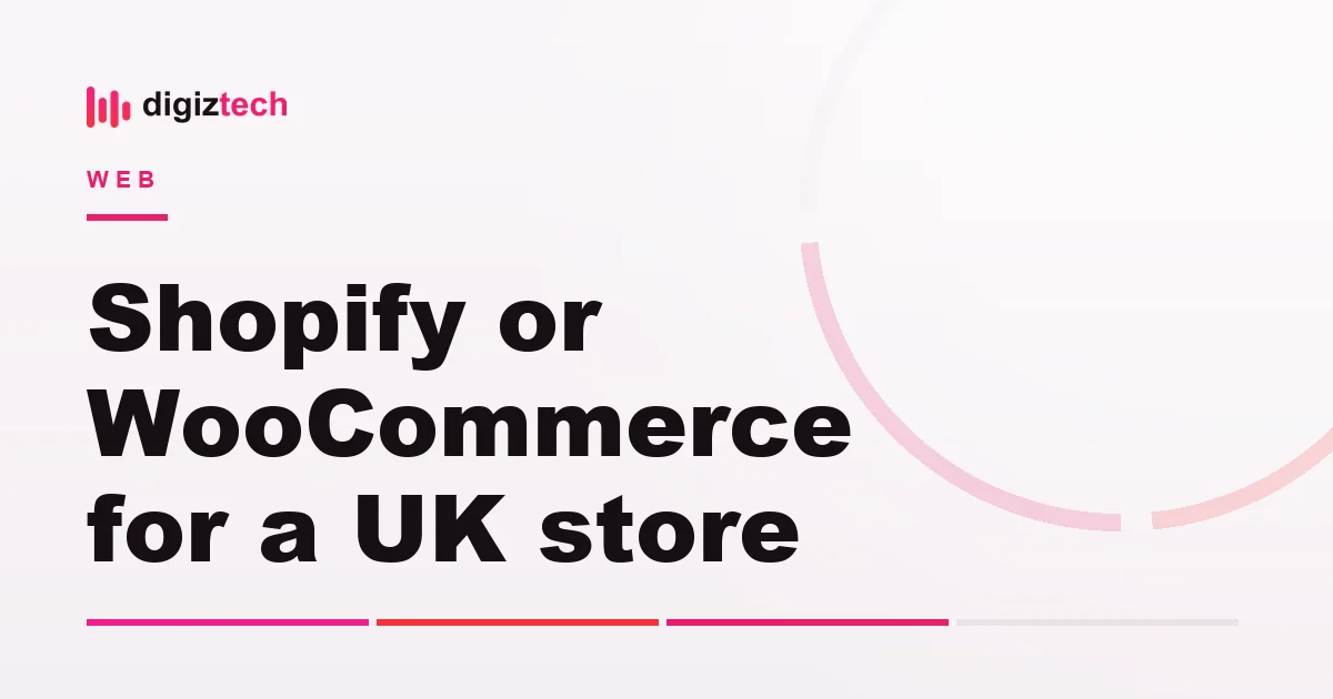 shopify vs woocommerce uk - Flat illustration of two shopping bags and a balance scale