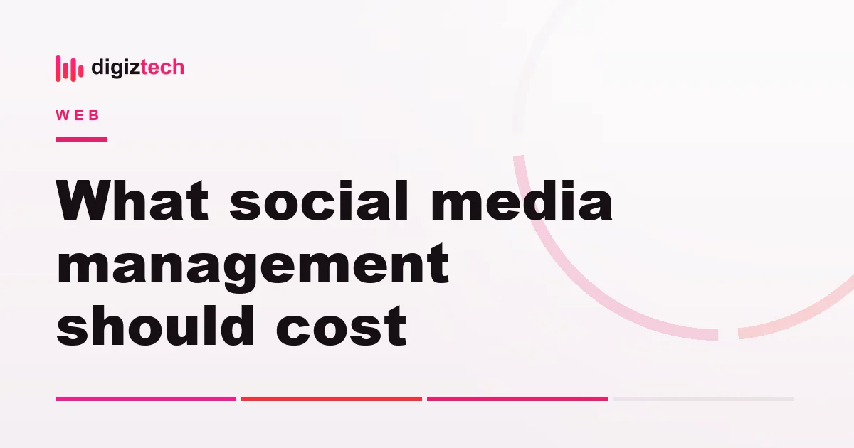social media management cost - Flat illustration of stacked social post cards, a calendar and coins