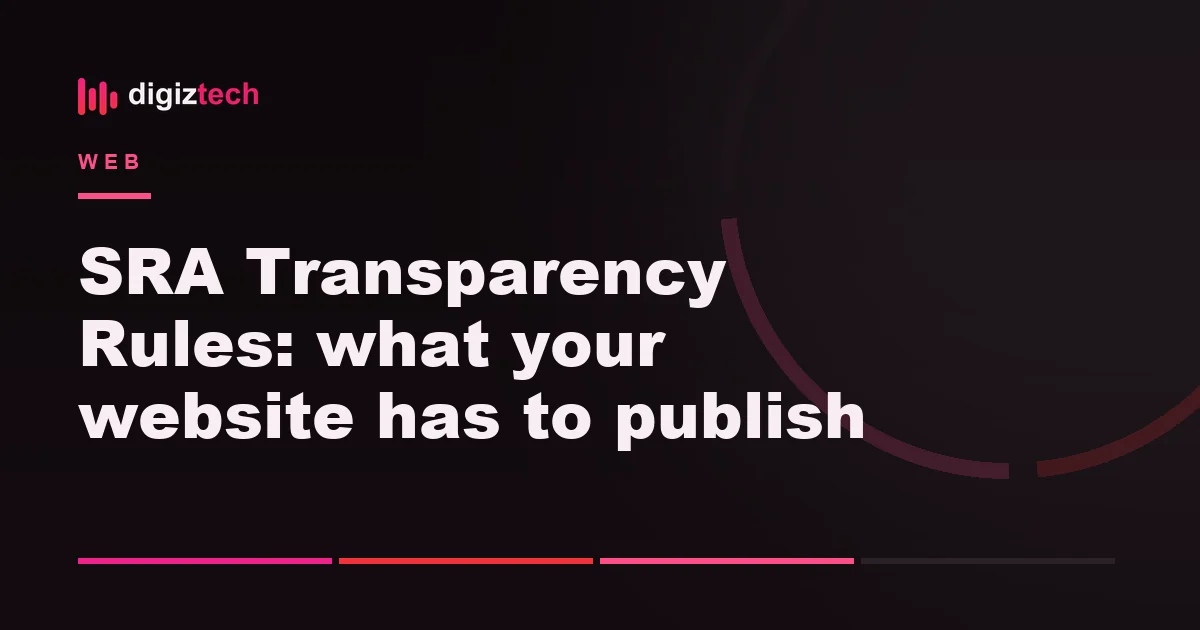 SRA Transparency Rules - Flat illustration of a price information page beside a verification badge