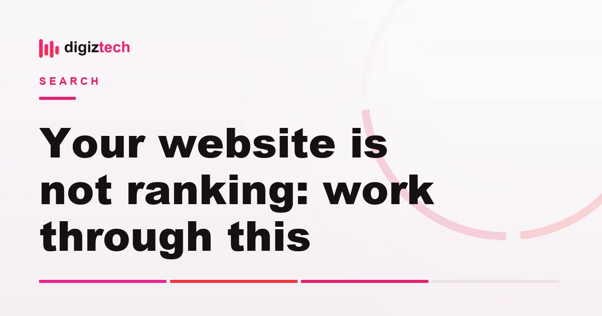 website not ranking - Flat illustration of a magnifying glass over a browser window and a checklist